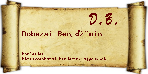 Dobszai Benjámin névjegykártya