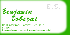 benjamin dobszai business card