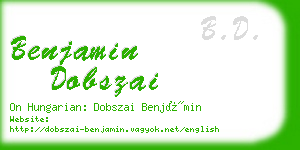 benjamin dobszai business card